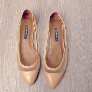 Stunning mesh Margaux point toe flats in beige/nude.